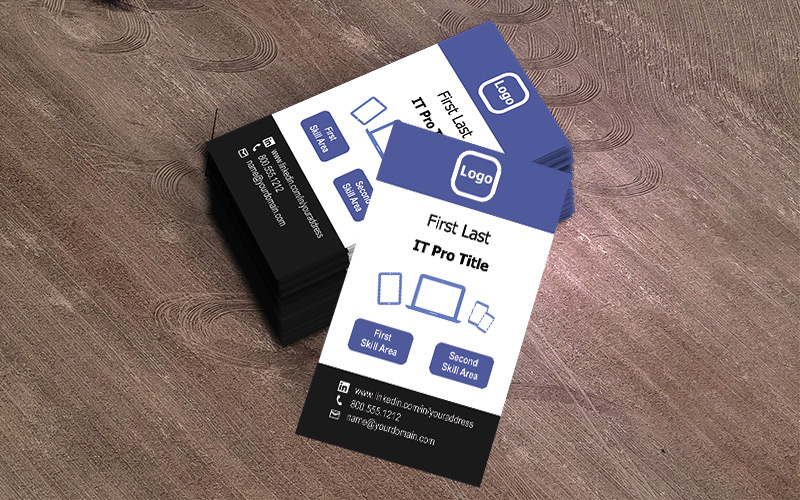 IT tech business card design 2