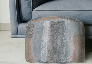 Abstract Soft Hues Gray Beige Steel Blue & Brown Pouf