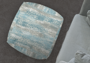 Abstract Soft Hues Gray Teal Pouf