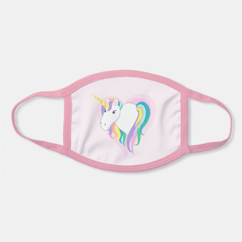Pastel Rainbow Unicorn Heart Face Mask