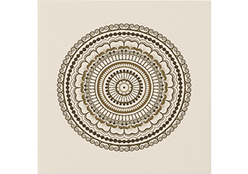Brown Earth Tones Henna Mandala Faux Canvas Print
