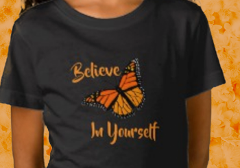 Brilliant Orange & Black Monarch Butterfly T-Shirt