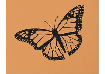 Monarch Butterfly Cutout Effect Illustration Faux Canvas Print