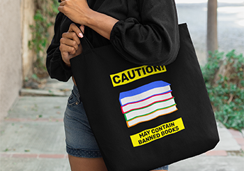 Multicolor Banned Books Tote Bag