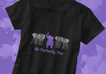 Cartoon Purple Elephant Be Perfectly You T-Shirt