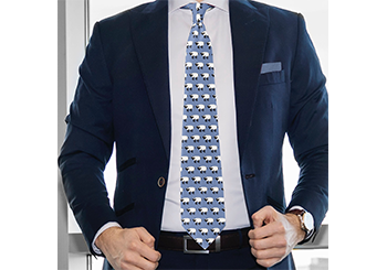 Whimsical Sheep Neck Tie - Blue